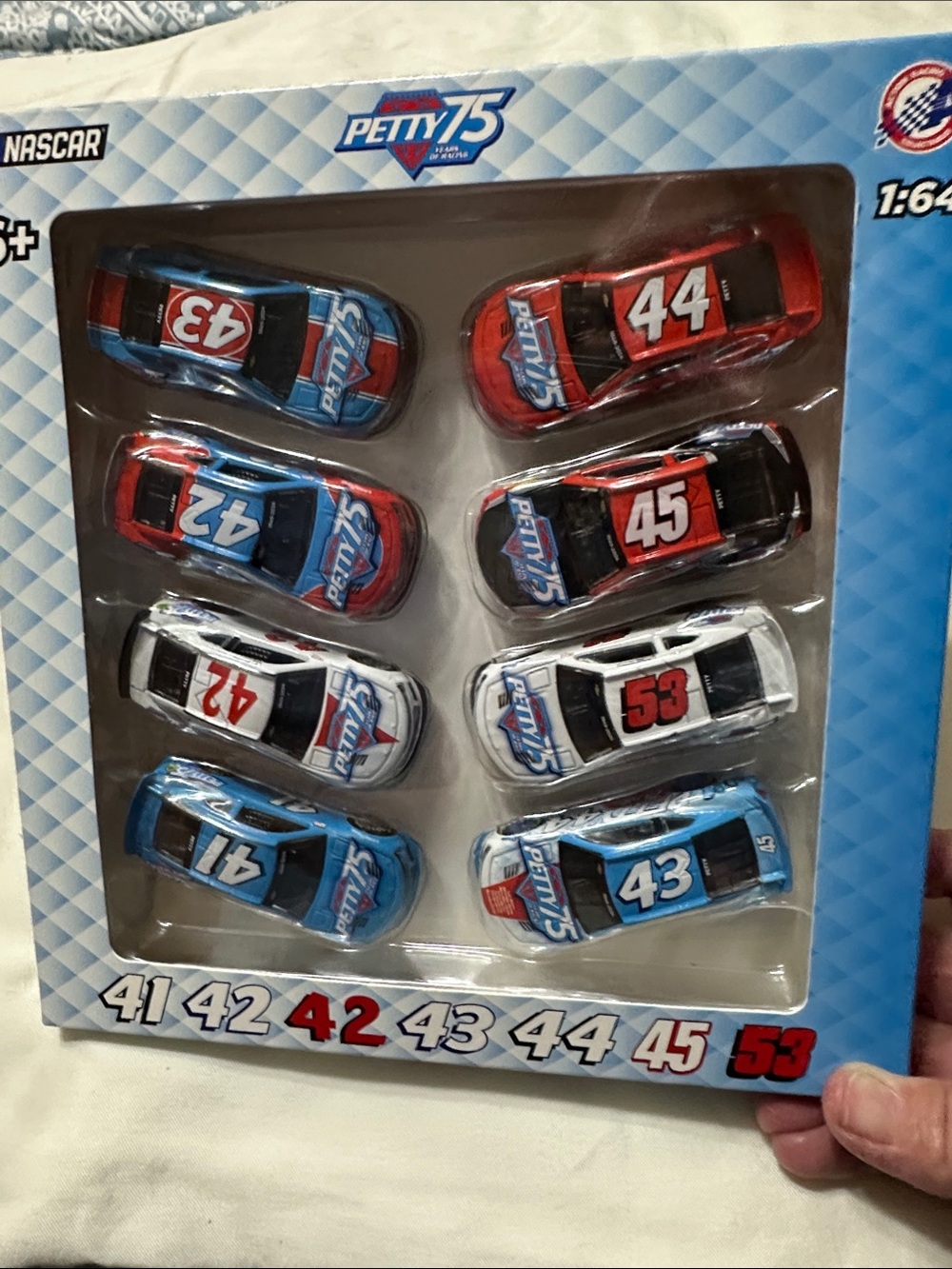 Nascar Petty 75 Die-Cast Car Set - Blue, Red, White